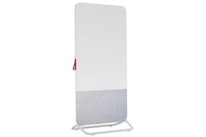 SmitVisual Mobile dubbelzijdig whiteboard/prikbord 89 x 192 cm - Wit/Grijs 