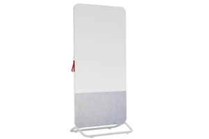 SmitVisual Mobile 1/3e prikbord 2/3e whiteboard dubbelzijdig 89 x 192 cm – Wit