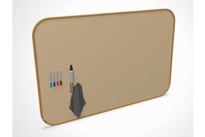SmitVisual Curve Oak whiteboard - Ceramic staal - 100x200 - diverse kleuren